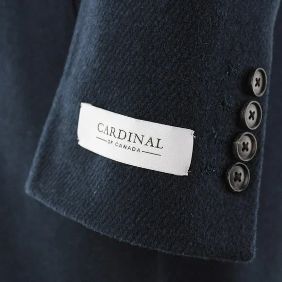 Cardinal of Canada NWT Wool/Cashmere Top Coat Size 40R US LeClaire In Blue Twill